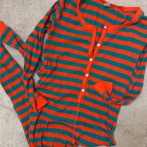 Old Navy Vibrant Striped Pajama Set - Red and Green